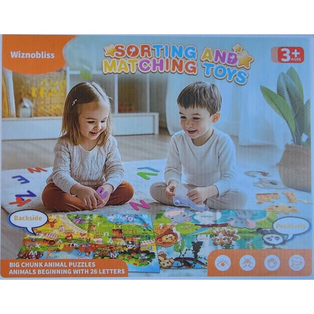 Wiznobliss Sorting and Matching Toys Animal Puzzle Big Chunk 26 Piece s2